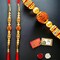 2CT Rakhi for Brother Rudraksha Rakhi Raksha Bandha Gift for your Brother Traditional Handmade Rudraksh Beads Rakhi Bracelet for Brother, Sister Bhabhi